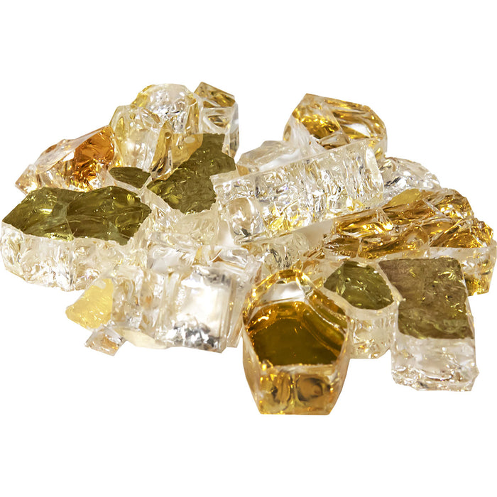 Grand Canyon 1/2-Inch Amber Diamond Reflective Fire Glass (10-lbs)