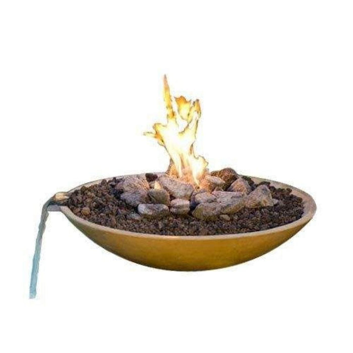 American Fyre Designs Marseille 40-Inch Round Concrete Gas Fire and Water Bowl