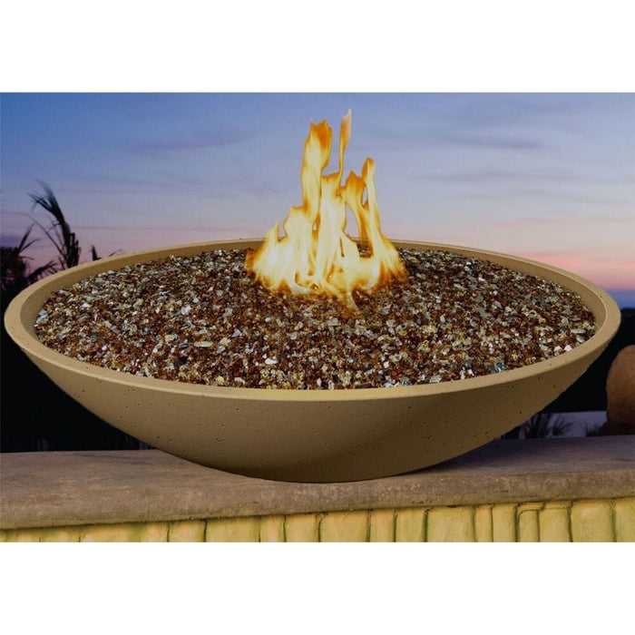 American Fyre Designs Marseille 48-Inch Round Concrete Gas Fire and Water Bowl