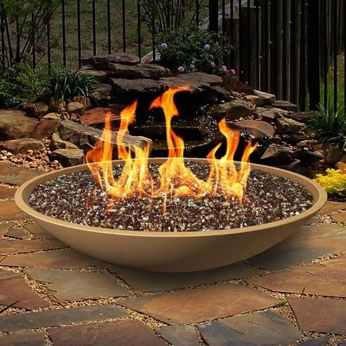 American Fyre Designs Marseille 48-Inch Round Concrete Gas Fire Bowl