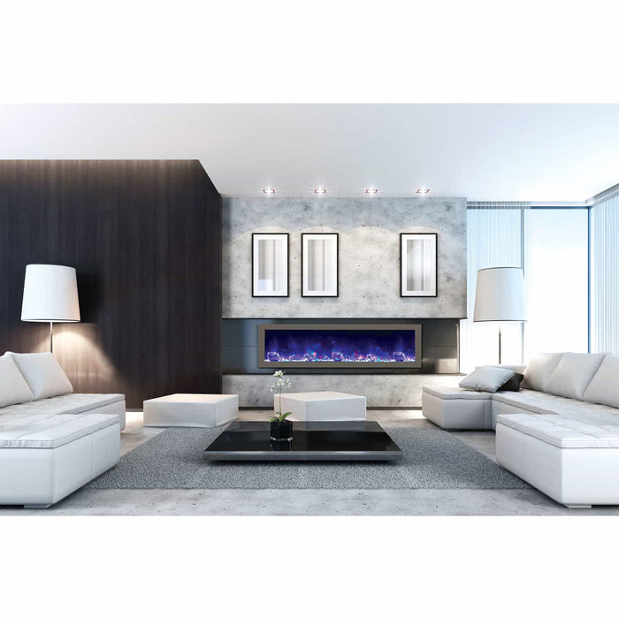 Amantii 60” SLIM BI Panorama Indoor Outdoor Electric Fireplace with Remote