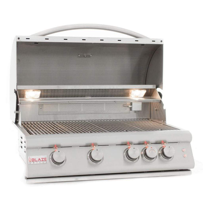 Blaze - Premium LTE Built-In Gas Grill - 32", 4 Burners, Rear Infrared Burner, Grill Lights