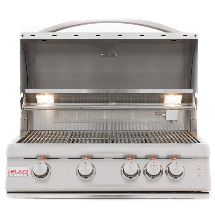 Blaze - Premium LTE Built-In Gas Grill - 32", 4 Burners, Rear Infrared Burner, Grill Lights