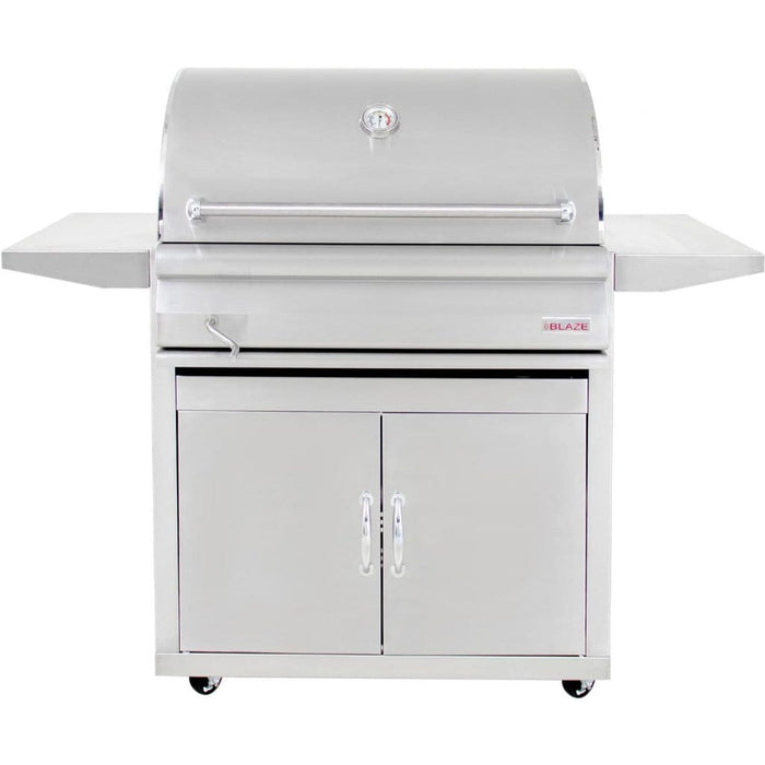 Blaze 32 Inch Freestanding Charcoal Grill With Adjustable Charcoal Tray