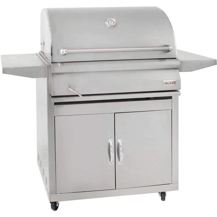 Blaze 32 Inch Freestanding Charcoal Grill With Adjustable Charcoal Tray