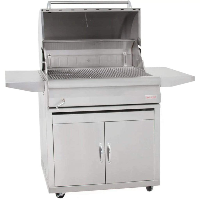 Blaze 32 Inch Freestanding Charcoal Grill With Adjustable Charcoal Tray