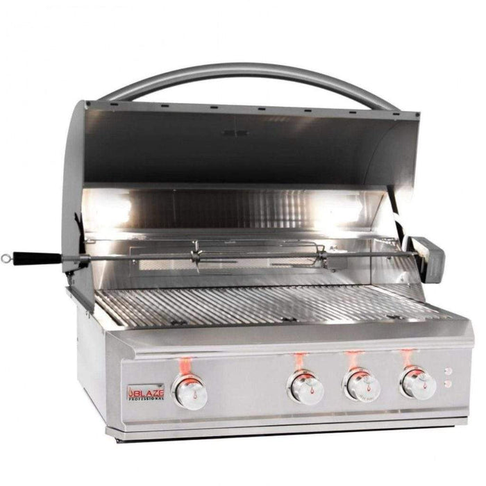 Blaze - Professional LUX 34" 3-Burner Built-In Gas Grill with Rear Infrared Burner