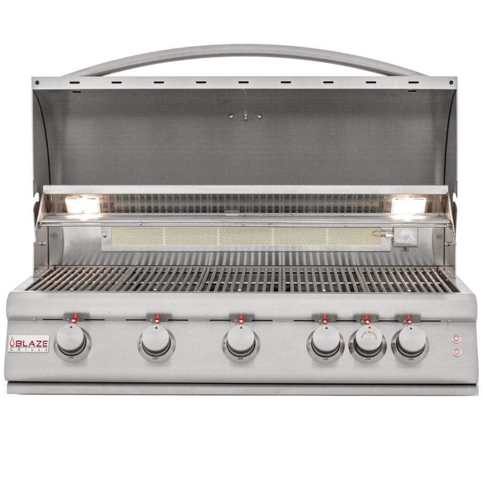 Blaze - 40" 5-Burner Premium LTE Built-In Gas Grill with Lights