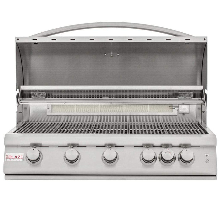 Blaze - 40" 5-Burner Premium LTE Built-In Gas Grill with Lights