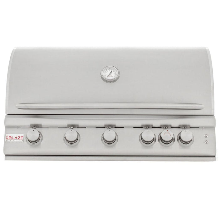 Blaze - 40" 5-Burner Premium LTE Built-In Gas Grill with Lights