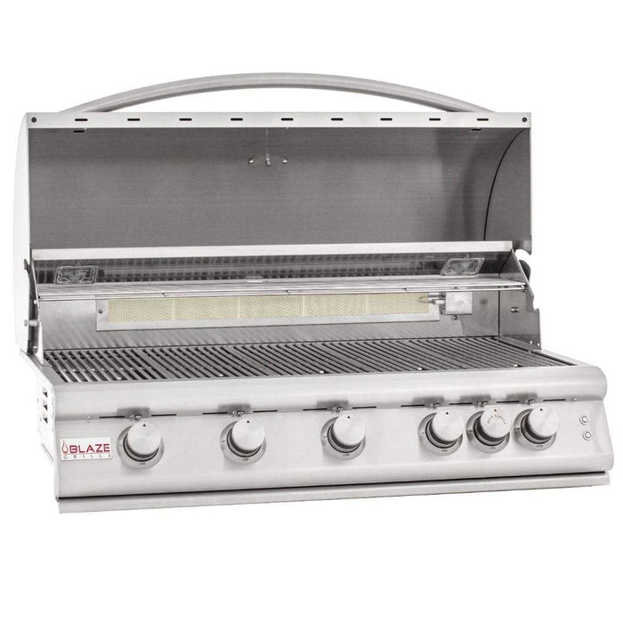 Blaze - 40" 5-Burner Premium LTE Built-In Gas Grill with Lights