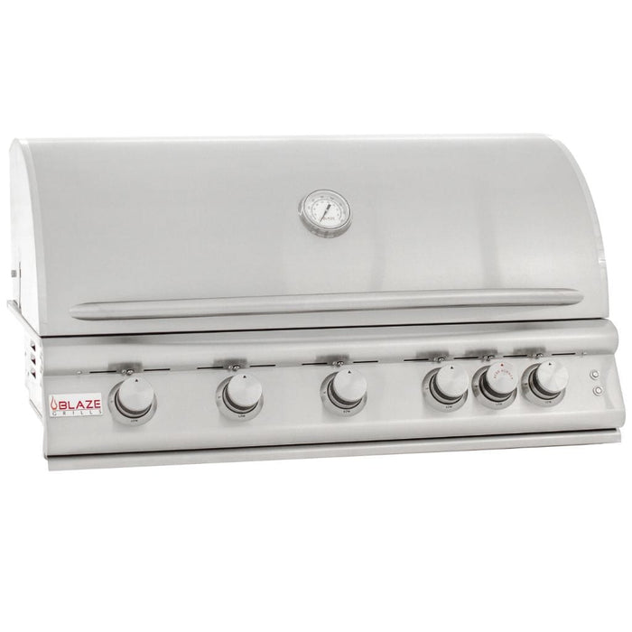 Blaze - 40" 5-Burner Premium LTE Built-In Gas Grill with Lights