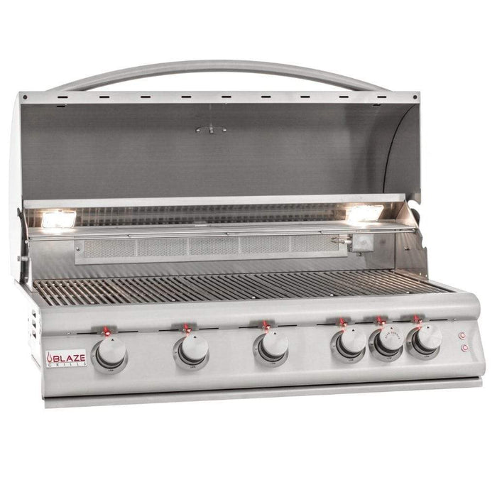 Blaze - 40" 5-Burner Premium LTE Built-In Gas Grill with Lights