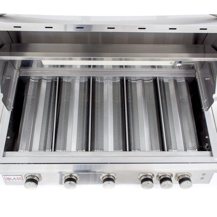 Blaze - 40" 5-Burner Premium LTE Built-In Gas Grill with Lights