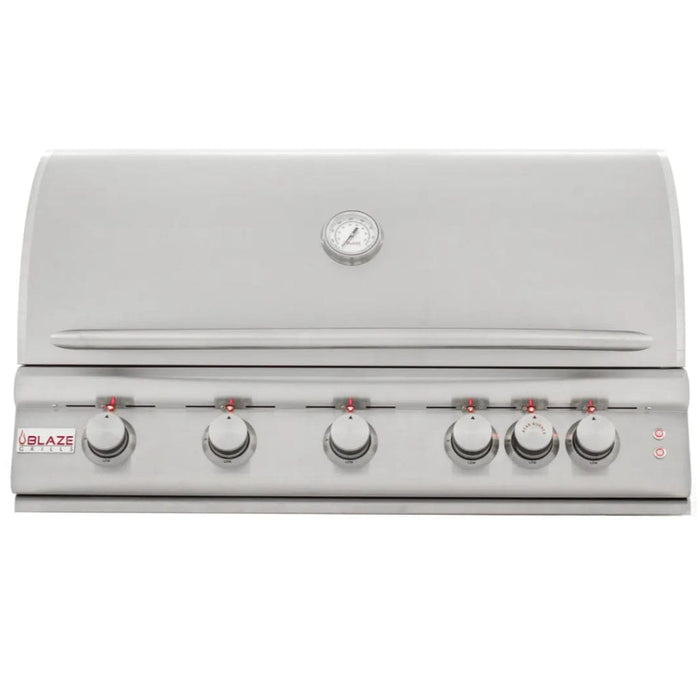 Blaze - 40" 5-Burner Premium LTE Built-In Gas Grill with Lights