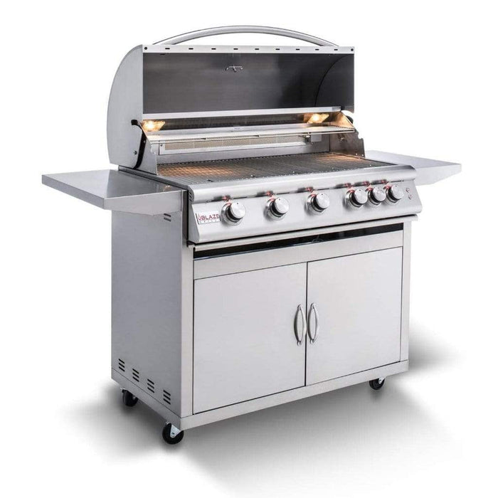 Blaze Premium LTE 40 Inch 5 Burner Freestanding Gas Grill With Analog Thermometer