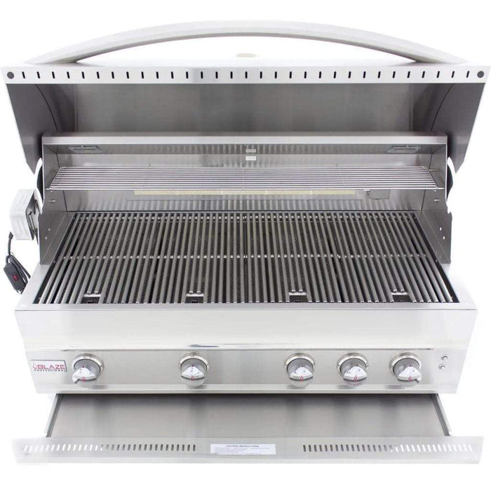 Blaze - Pro LUX 44" 4-Burner Built-In Gas Grill with Rear Infrared Burner