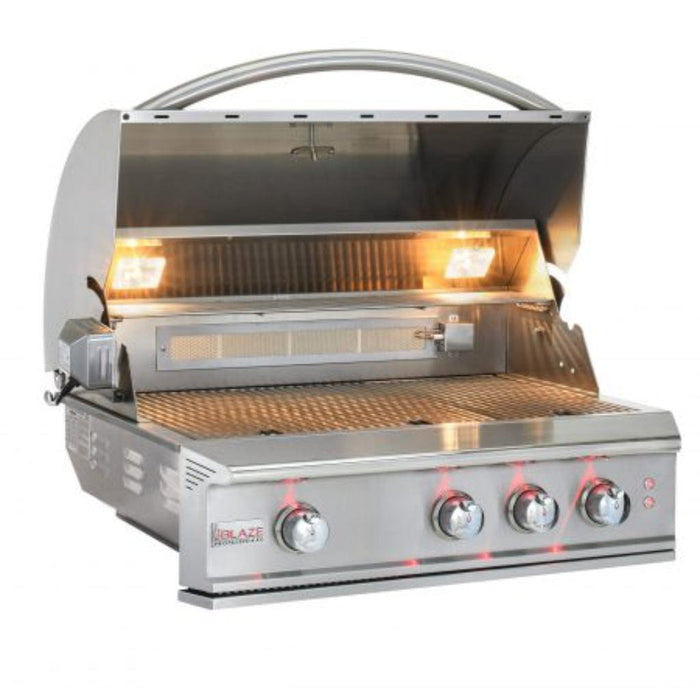 Blaze - Professional LUX 34" 3-Burner Built-In Gas Grill with Rear Infrared Burner