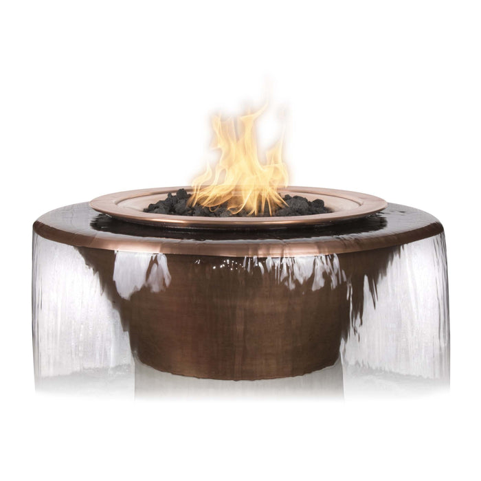 The Outdoor Plus - Cazo Hammered Copper 360° Spill Round Fire & Water Bowl 36"