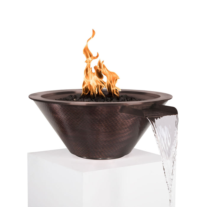 The Outdoor Plus - Cazo Hammered Copper Round Fire & Water Bowl 36"