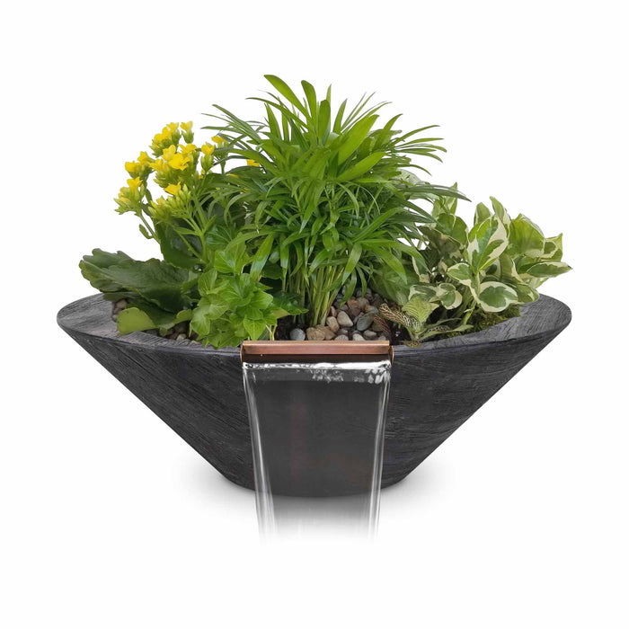 The Outdoor Plus - Cazo GFRC Wood Grain Concrete Round Planter & Water Bowl