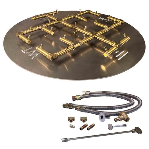 Warming Trends 450K BTU 46 x 46-Inch Crossfire Original Brass Gas Fire Pit Burner Kit with Circular Plate