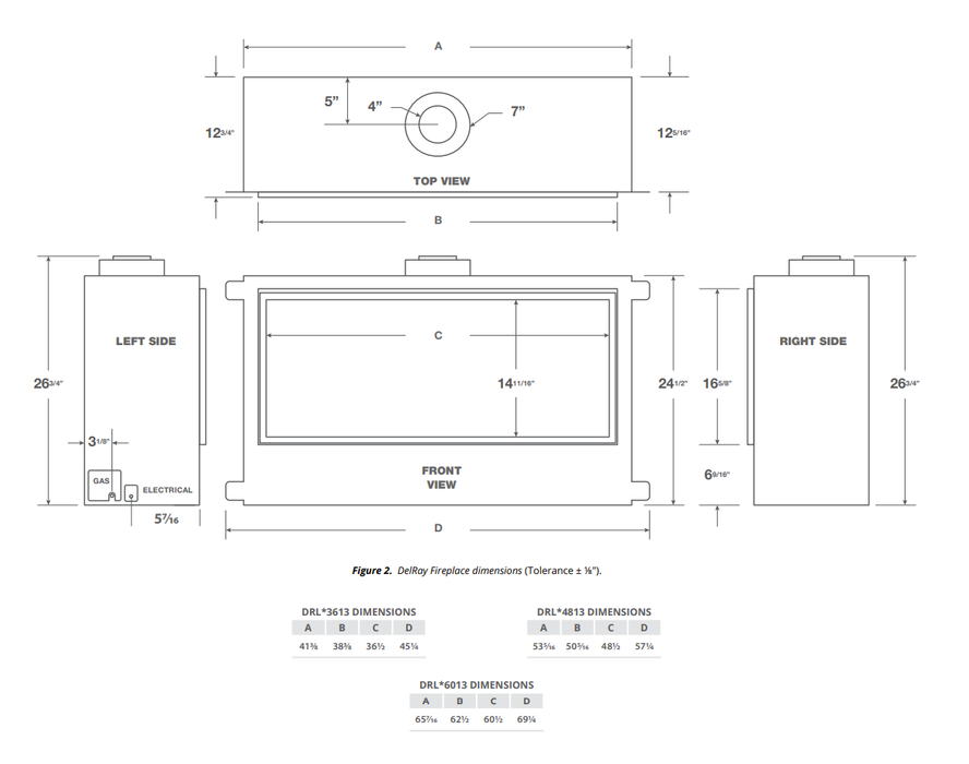 Montigo DelRay 36 Linear Direct-Vent Gas Fireplace - DRL3613NI