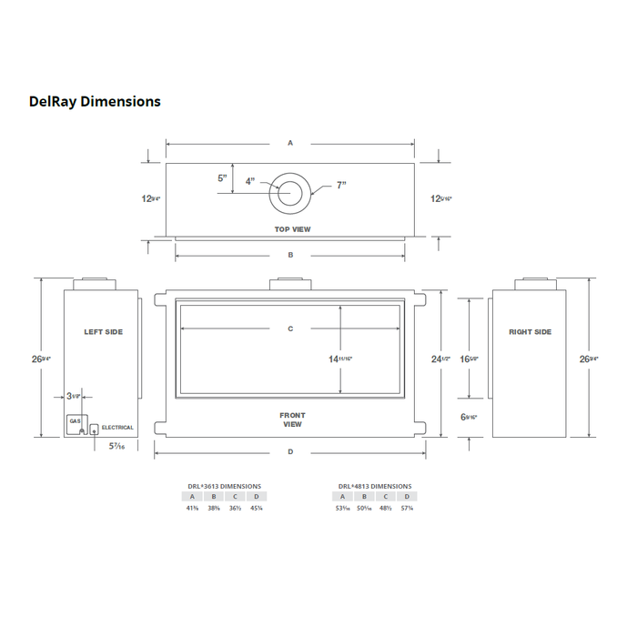 Montigo DelRay 48 Linear Direct-Vent Gas Fireplace - DRL4813NI