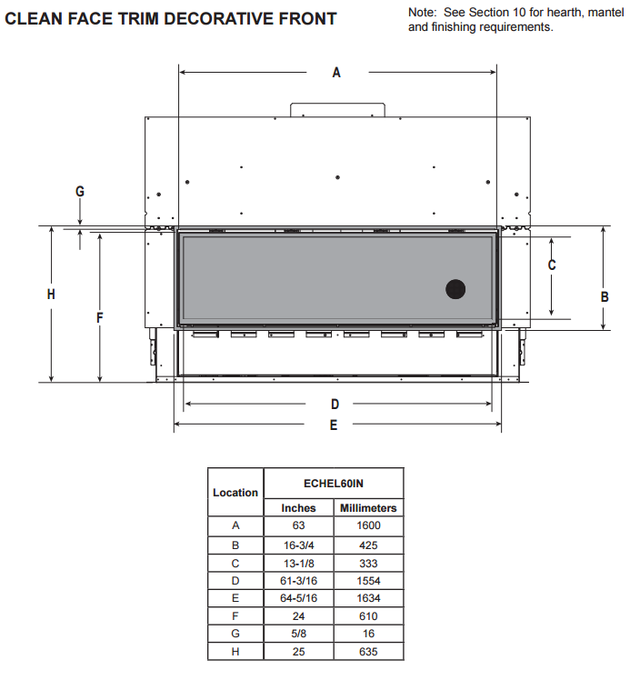 Majestic Echelon II 60 Inch Linear Direct Vent Gas Fireplace - ECHEL60IN-C