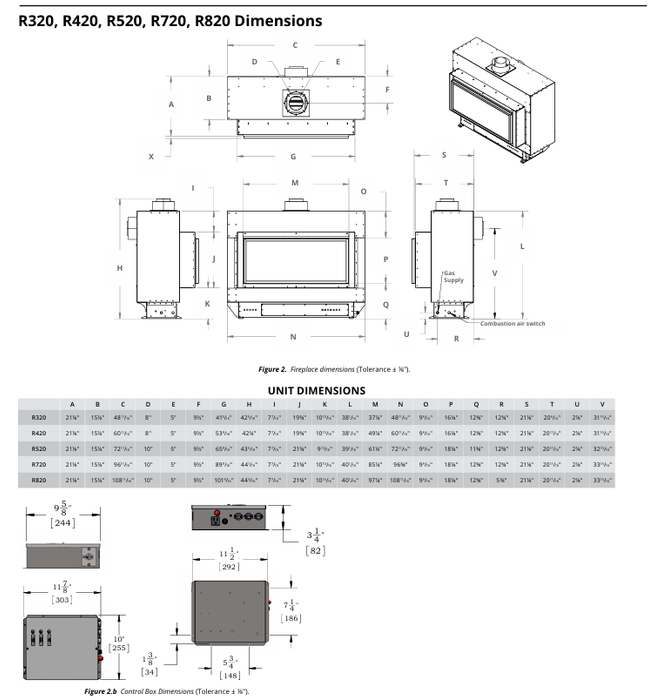 Montigo Exemplar R320 Single Sided Direct Vent Gas Fireplace - R320