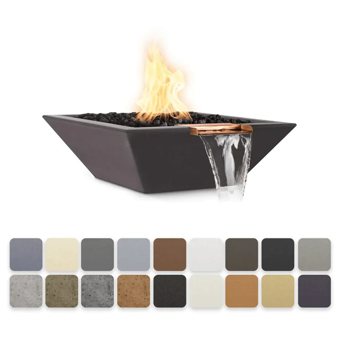 The Outdoor Plus - Maya GFRC Concrete Square Fire & Water Bowl 30"