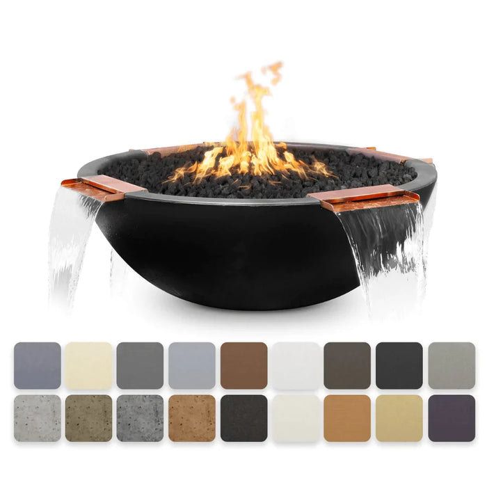 The Outdoor Plus - Sedona GFRC Concrete 4 Way Spill Round Fire and Water Bowl 60"