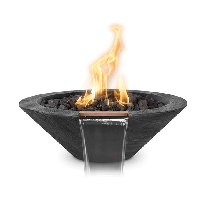 The Outdoor Plus - Cazo GFRC Wood Grain Concrete Round Fire & Water Bowl 24"