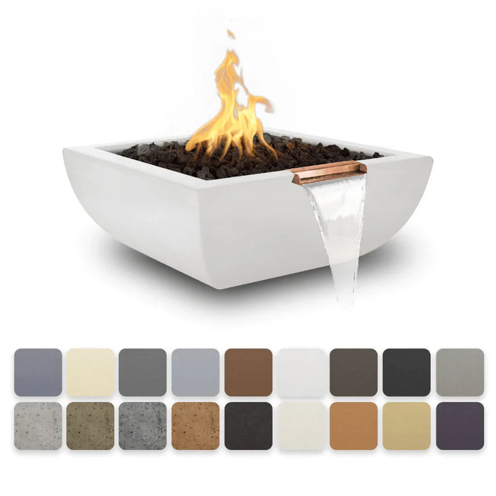 The Outdoor Plus -Concrete Square Fire and Water Bowl 36" Avalon GFRC