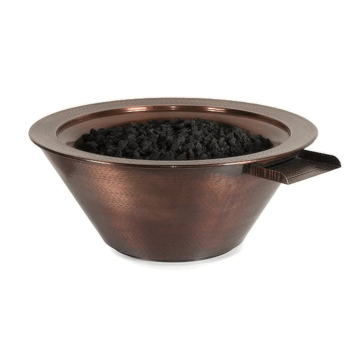 The Outdoor Plus - Cazo Hammered Copper Round Fire & Water Bowl 36"