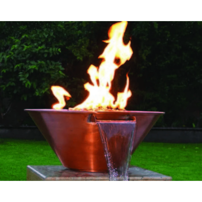 The Outdoor Plus - Cazo Hammered Copper Round Fire & Water Bowl 36"