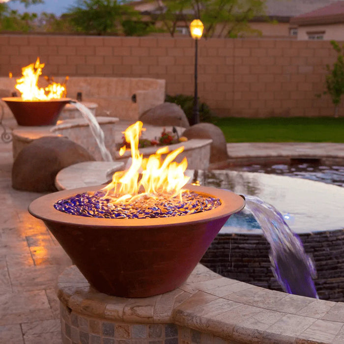 The Outdoor Plus - Cazo Powder Coated Steel Round Fire & Water Bowl 30"