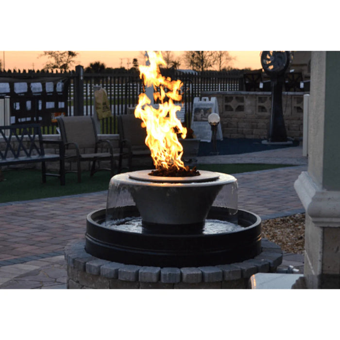 The Outdoor Plus - Cazo Hammered Copper 360° Spill Round Fire & Water Bowl 36"