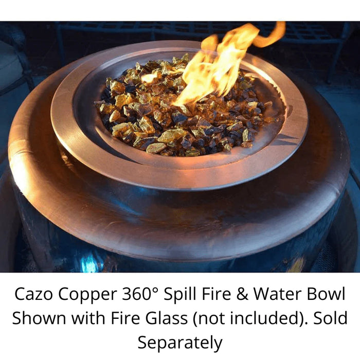 The Outdoor Plus - Cazo Hammered Copper 360° Spill Round Fire & Water Bowl 36"