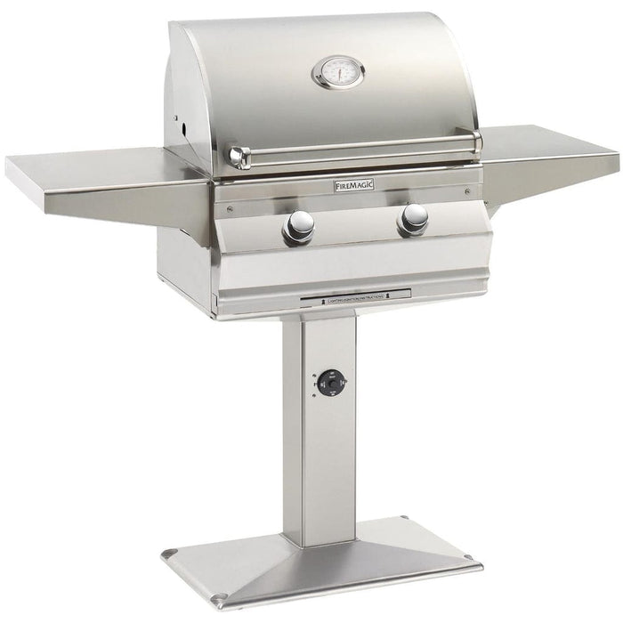 Fire Magic Choice 24" C430s Patio Post Mount Gas Grill with Analog Thermometer and 1-Hour Timer