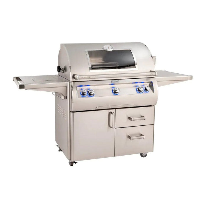 Fire Magic Echelon Diamond 36" Portable Grill with Analog Thermometer & Flush Mounted Single Side Burner E790s