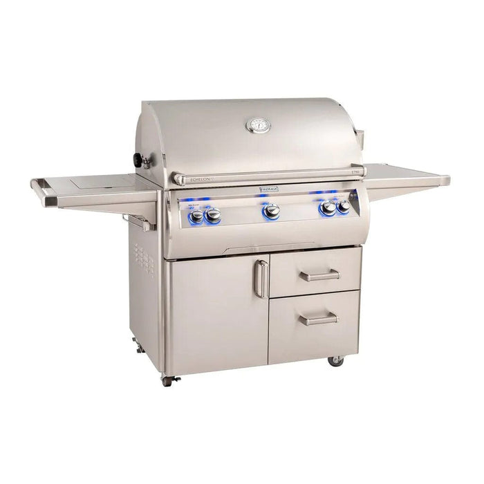 Fire Magic Echelon Diamond 36" Portable Grill with Analog Thermometer & Flush Mounted Single Side Burner E790s