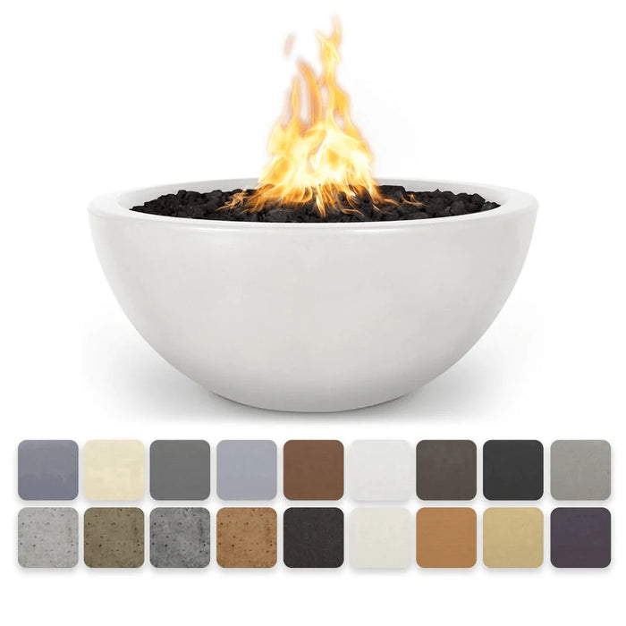 The Outdoor Plus - Luna GFRC Concrete Round Natural Gas Fire Pit 30"