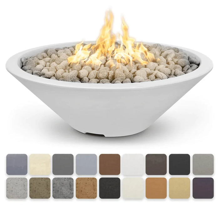 Cazo Narrow Ledge Round Propane Fire Pit - 48" GFRC Concrete Design -The Outdoor Plus