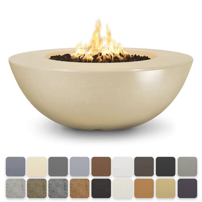 The Outdoor Plus - Sedona Wide Ledge GFRC Concrete Round Liquid Propane Fire Pit 60"