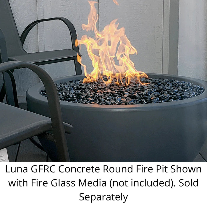 The Outdoor Plus - Luna GFRC Concrete Round Natural Gas Fire Pit 30"