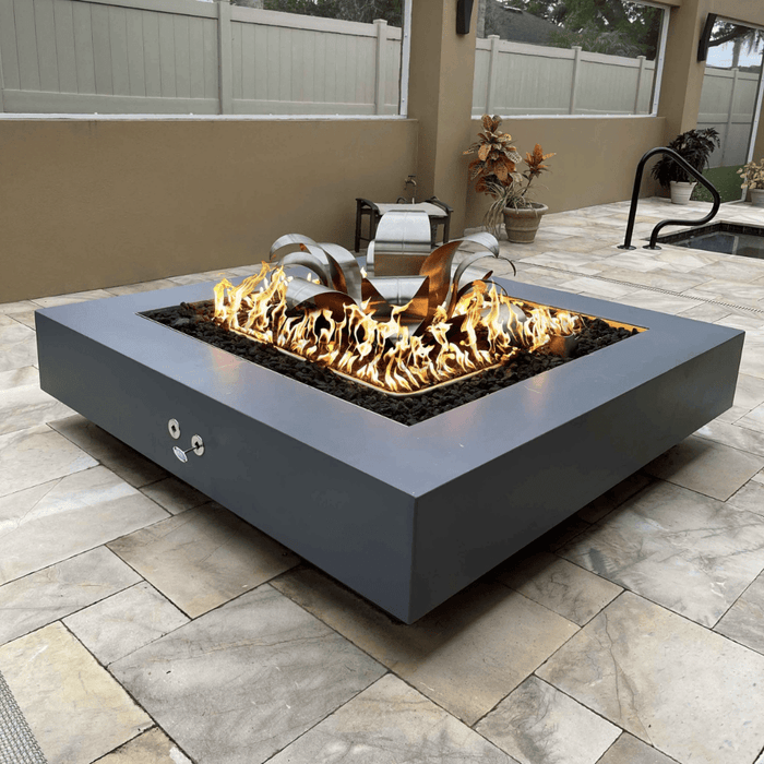 The Outdoor Plus - Cabo GFRC Concrete Square Liquid Propane Fire Pit 36"