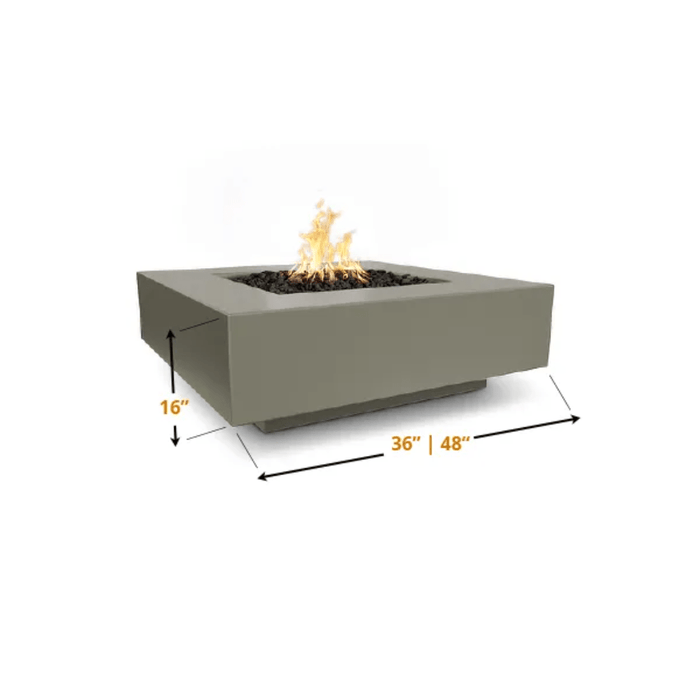 The Outdoor Plus - Cabo GFRC Concrete Square Liquid Propane Fire Pit 36"