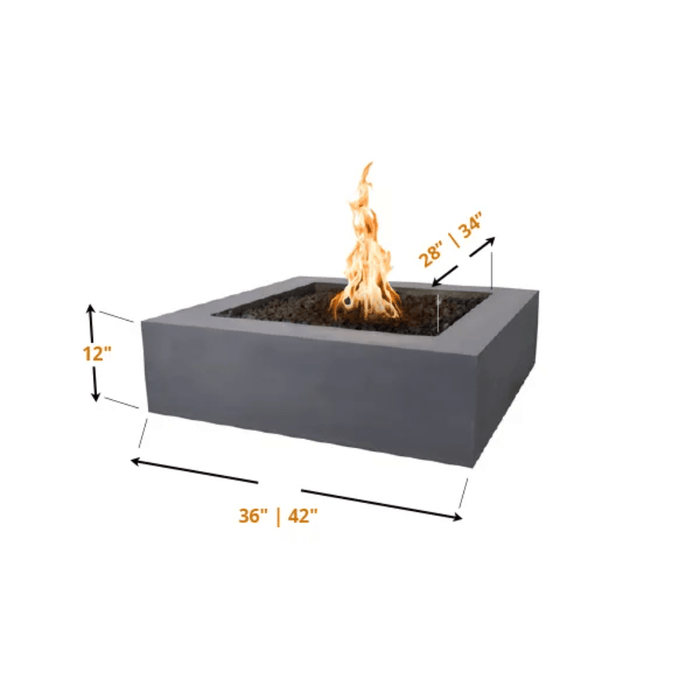 The Outdoor Plus - Quad GFRC Concrete Square Liquid Propane Fire Pit 36"