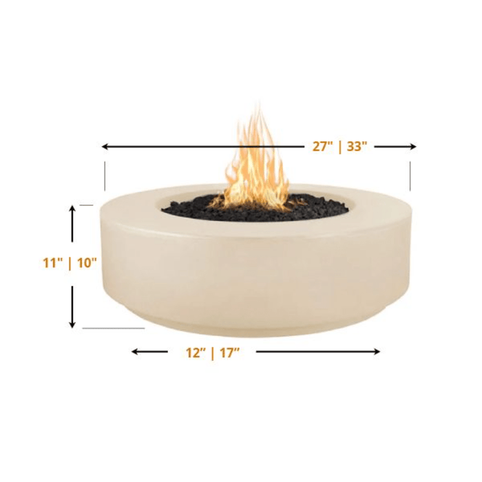 The Outdoor Plus - Occasional Height Florence GFRC Concrete Round Liquid Propane Fire Pit 42"